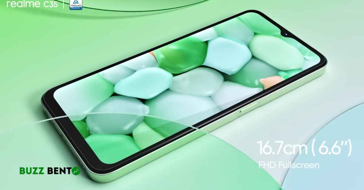 realme C35 front display view