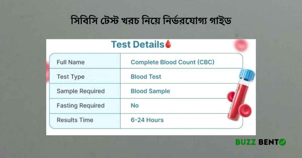সিবিসি টেস্ট খরচ নিয়ে বাংলাদেশে সম্পূর্ণ ও নির্ভরযোগ্য গাইড